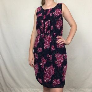Navy Blue Floral Dress